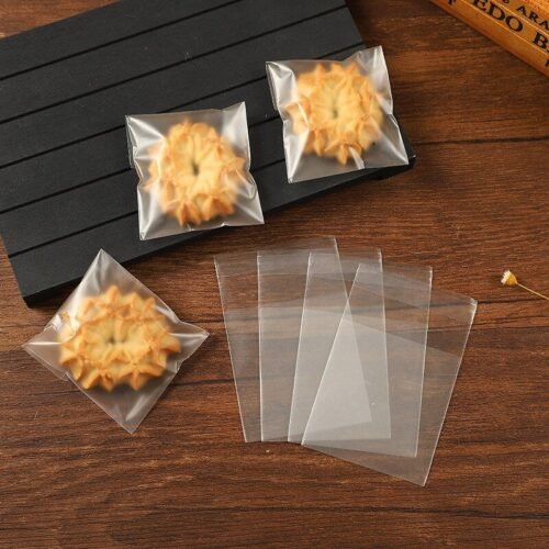 Transparent Frosted Cookie Candy OPP Bag Self-Adhesive Plastic Biscuits Snack Baking Package