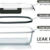 M MCIRCO 5Packs 36 Oz Glass Meal Prep Containers with Snap Locking Lids Glass