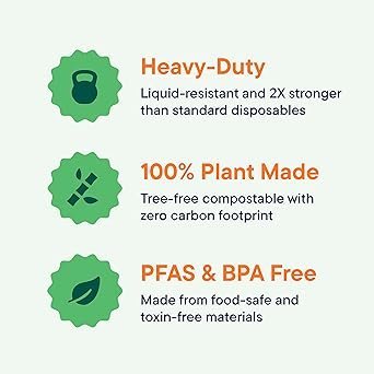 100 Compostable Clamshell Take Out Food Containers 50Pack HeavyDuty Quality